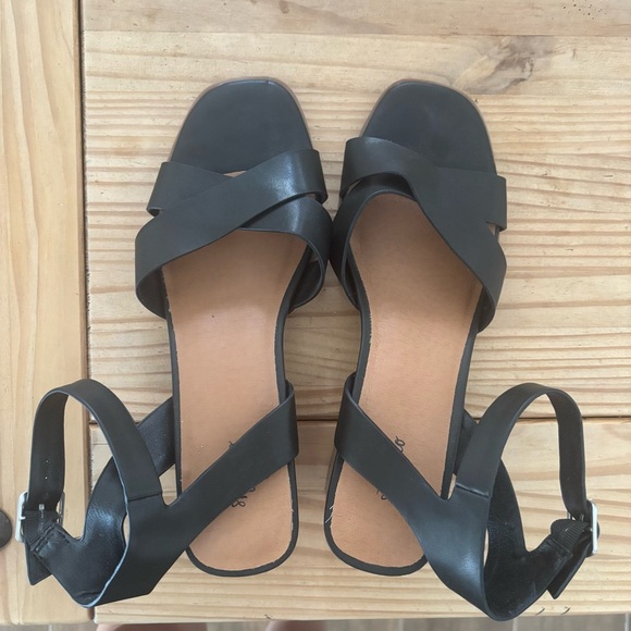 Style & Co Black Heeled Sandals with Ankle Strap - Picture 2 of 10